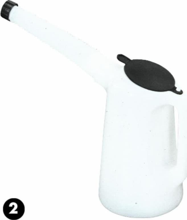 Brocca in polietilene per travaso carburante 2L con beccuccio flessibile