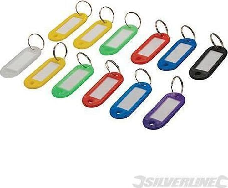 Portachiavi colorati assortiti con etichetta 12 p.zi Silverline