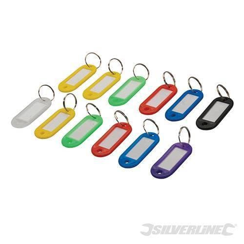 Portachiavi colorati assortiti con etichetta 12 p.zi Silverline