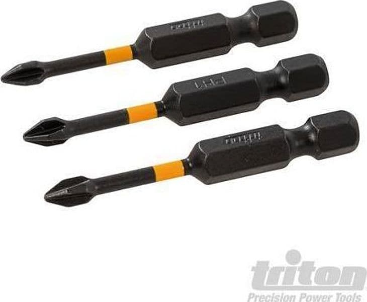 Punte da impatto a taglio per cacciavite avvitatori elettrici trapani 3pz Triton Triton