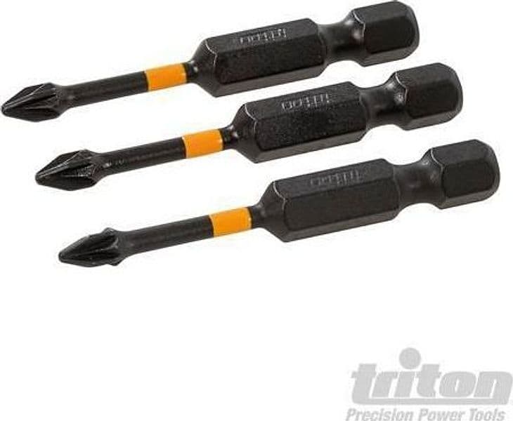 Punte da impatto a taglio per cacciavite avvitatori elettrici trapani 3pz Triton Triton