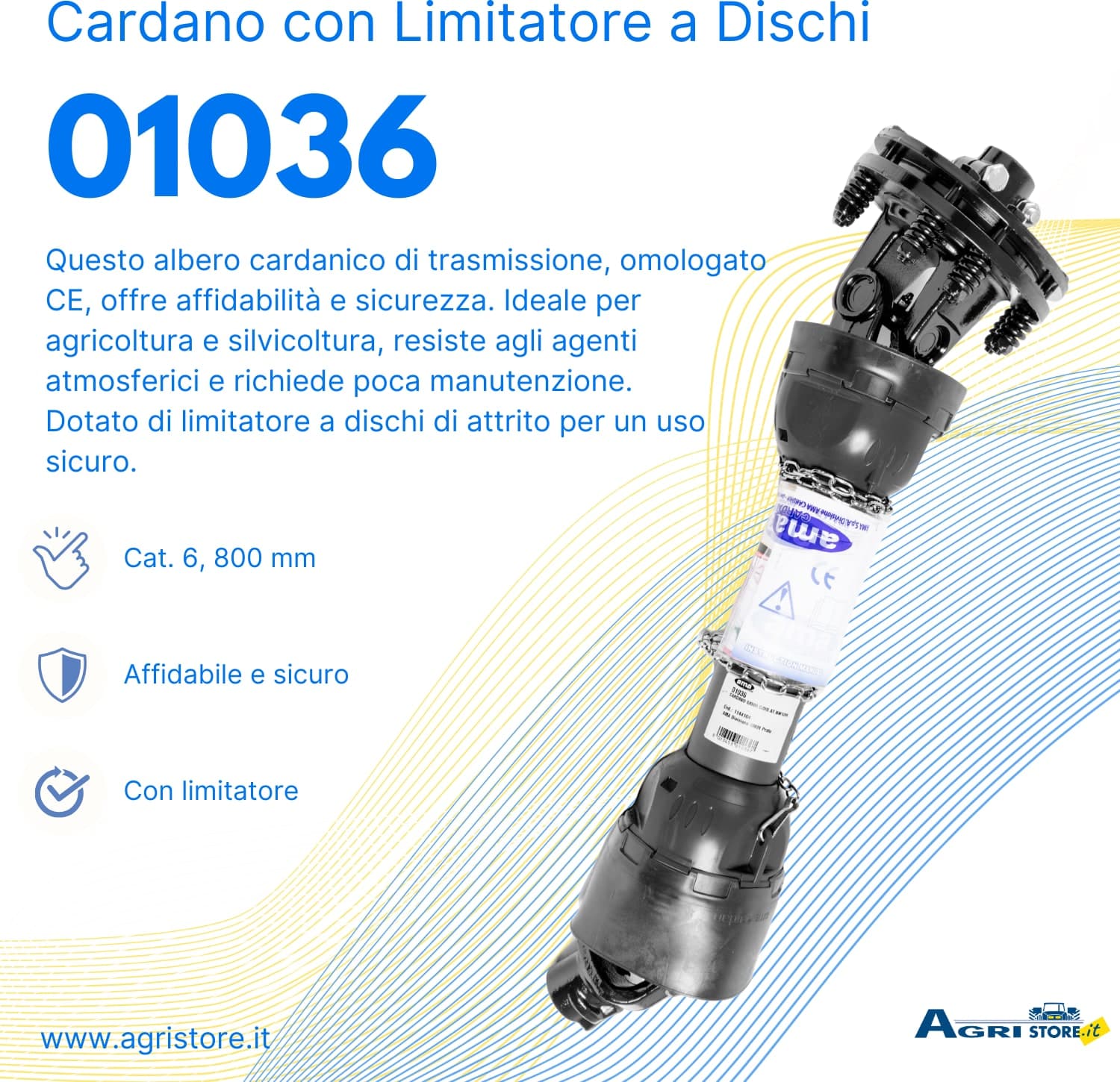 Cardano con limitatore a dischi 6x800 - 6
