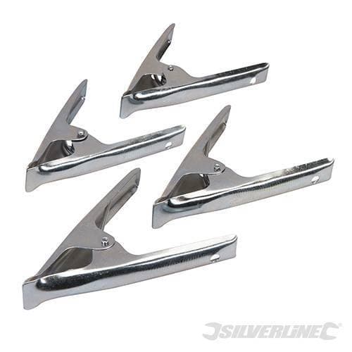 Pinza morsetto a molla Silverline 4Pz 70 mm in acciaio per teli mascelle piatte Prezzo