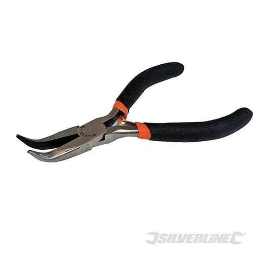 Pinza becco curvo Silverline in acciaio manico antiscivolo 125 mm Offerta Silverline