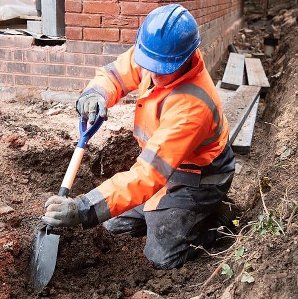 Pala vanga da scavo per canali metal detector 500mm acciaio legno Silverline Silverline