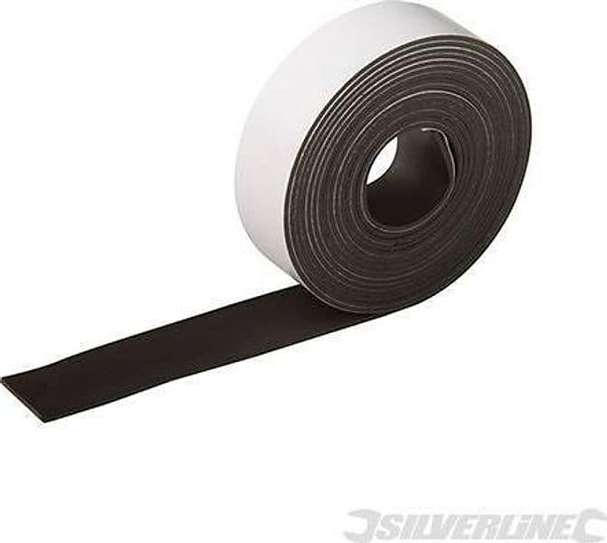 Nastro magnetico calamita carta colla adesivo 25mm x 3mm Silverline