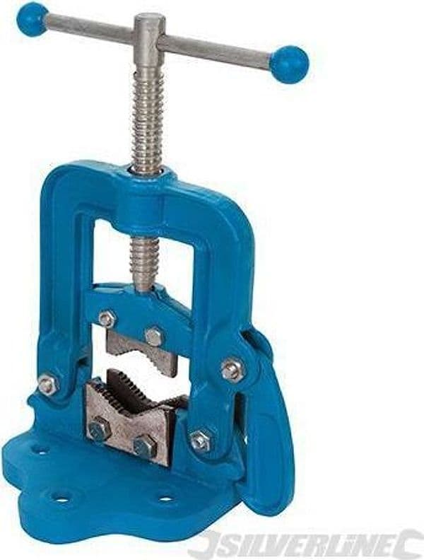 Morsa con tubo con cerniera in acciaio Silverline