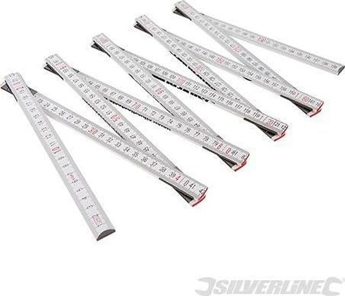 Metro righello misuratore pieghevole in legno duro 1m 2m Silverline