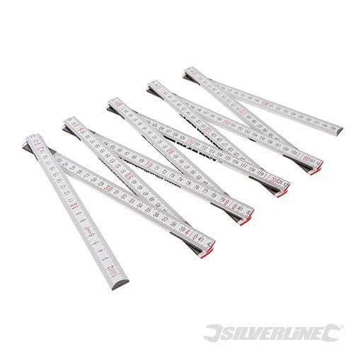 Metro righello misuratore pieghevole in legno duro 1m 2m Silverline