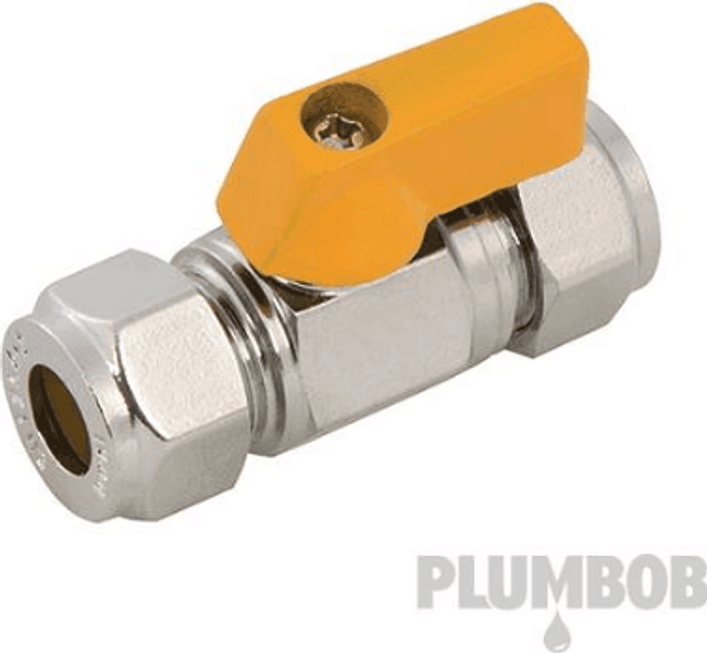 Mini valvola a sfera dritta Plumbob in ottone da 8 da 10 o da 15 mm Plumbob