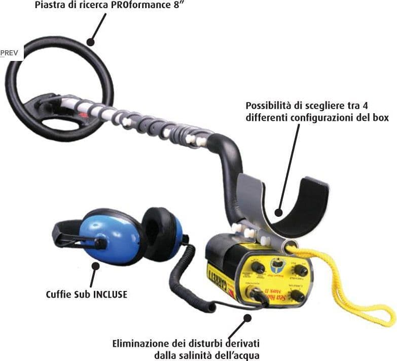 Metal Detector Garrett Sea Hunter Mark 2 II cerca metalli SUBACQUEO garrett