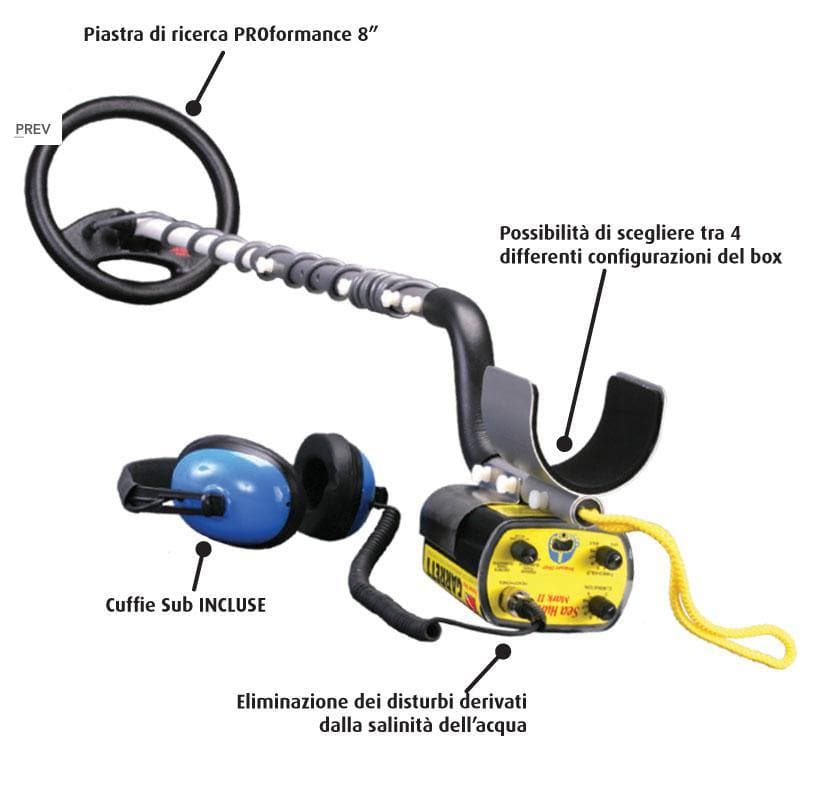 Metal Detector Garrett Sea Hunter Mark 2 II cerca metalli SUBACQUEO garrett