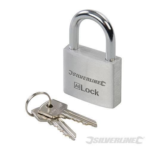 Lucchetto blocco sicurezza in alluminio 40 mm Silverline 2 chiavi incluse Prezzo