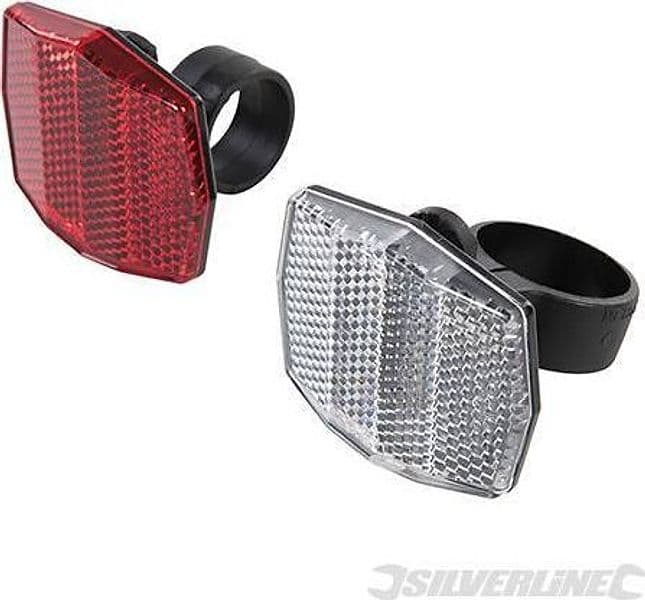 Luci catarifrangenti per bici bianco e rosso Silverline supporto sellino 2 pz