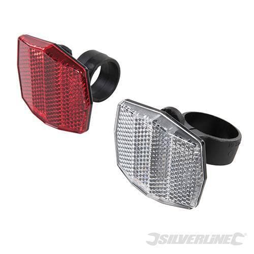 Luci catarifrangenti per bici bianco e rosso Silverline supporto sellino 2 pz