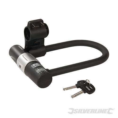 Lucchetto per bici ad arco in acciaio sicurezza 180 x 245 mm Silverline Silverline