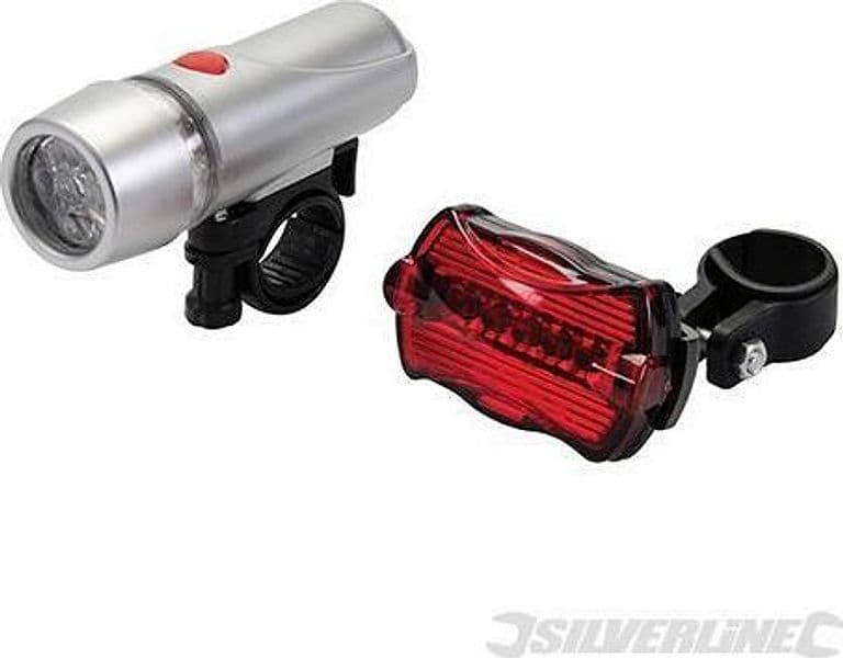 Luci per biciclette illuminazione con 5 LED Silverline 2 pz