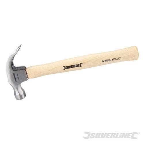 Martello con tirachiodi Silverline per in acciaio e manico in legno di noce 454g