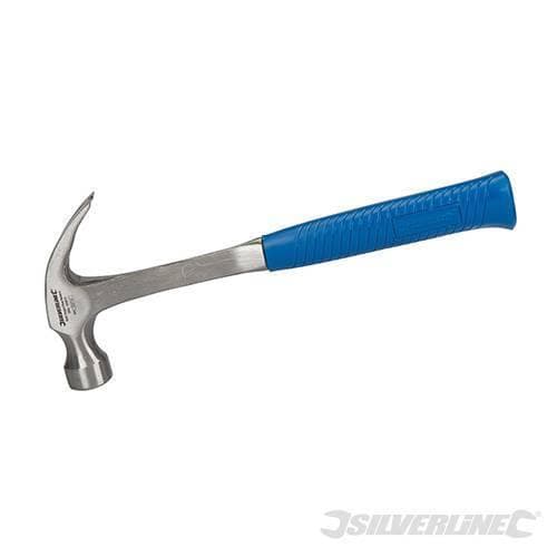 Martello tirachiodi Silverline da carpentiere in acciaio in gomma 567g Nuovo
