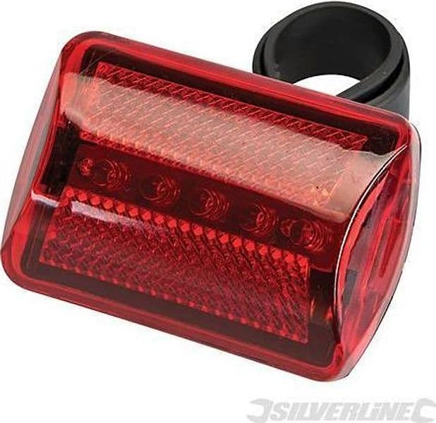 Lampadina torcia da bicicletta a 5 LED rossa e chiara Silverline Silverline