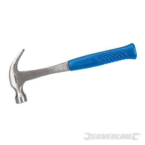 Martello tirachiodi Silverline da carpentiere in acciaio in gomma 454g Nuovo