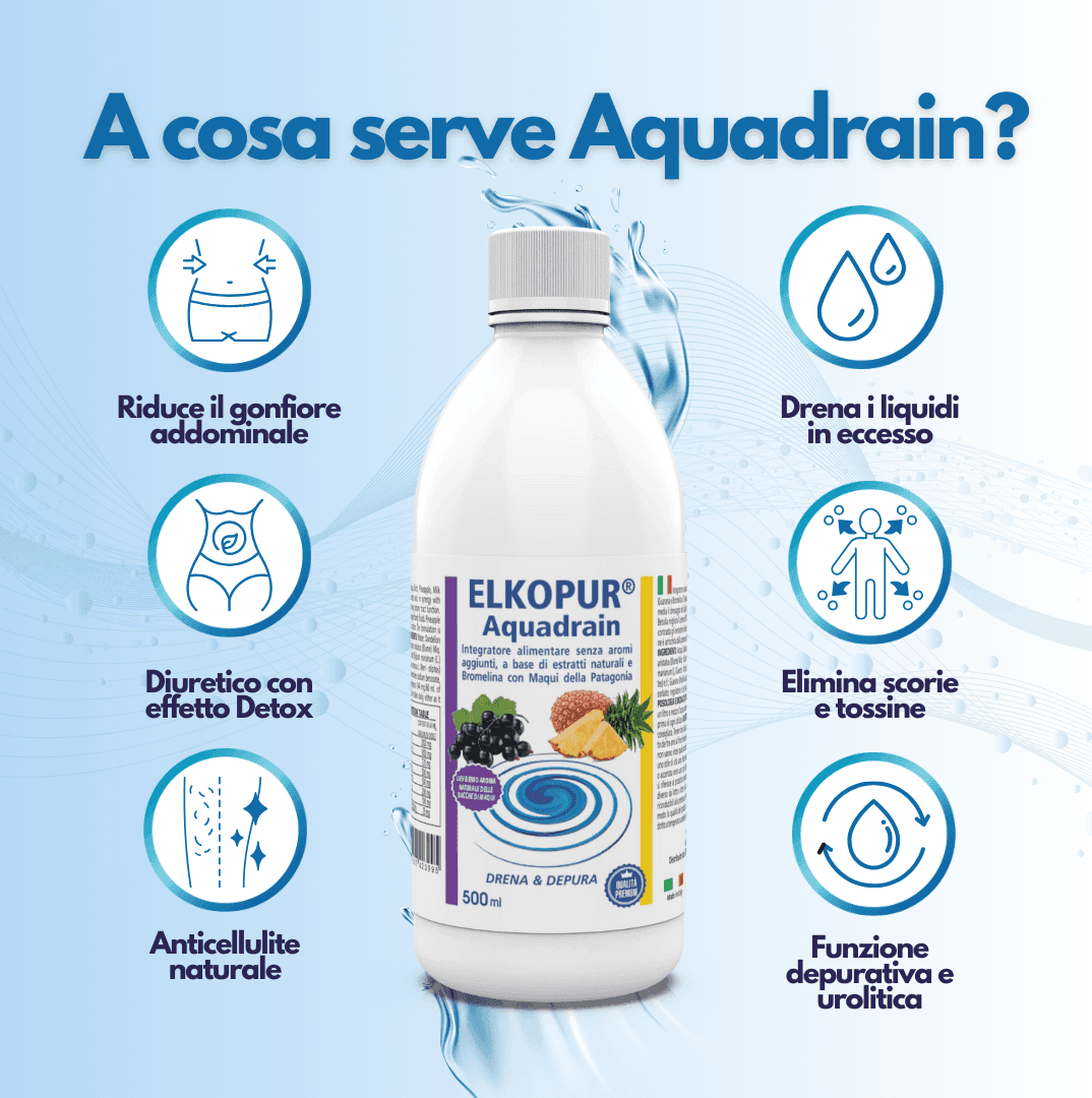 Elkopur® Aquadrain, è un prodotto depurativo, ad azione drenante che aiuta ad eliminare i liquidi in eccesso, migliorare il microcircolo venoso, ridurre gonfiore e senso di pesantezza in 7 Keto DHEA Scen Scientific and Natural - Poggibonsi, commercioVirtuoso.it
