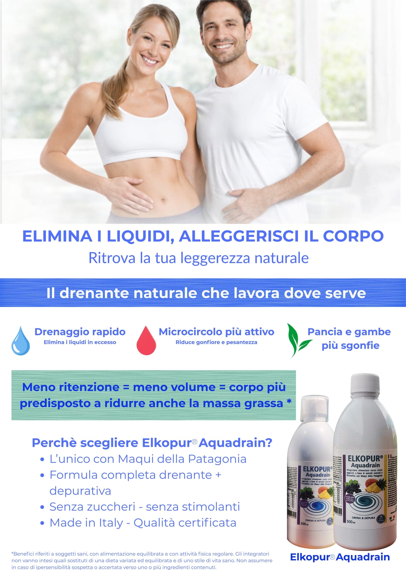 Elkopur® Aquadrain, è un prodotto depurativo, ad azione drenante che aiuta ad eliminare i liquidi in eccesso, migliorare il microcircolo venoso, ridurre gonfiore e senso di pesantezza - 21