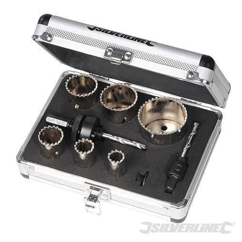 Kit di seghe a tazza a grana diamantata 11pezzi Silverline