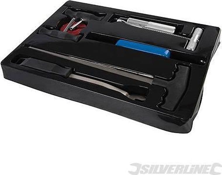Kit di utensili per la rimozione del parabrezza in acciaio Silverline 7 pz auto