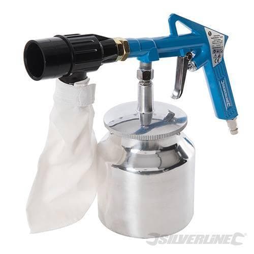 Kit di sabbiatura - pistola con contenitore 850 ml 6pz per aria compressa