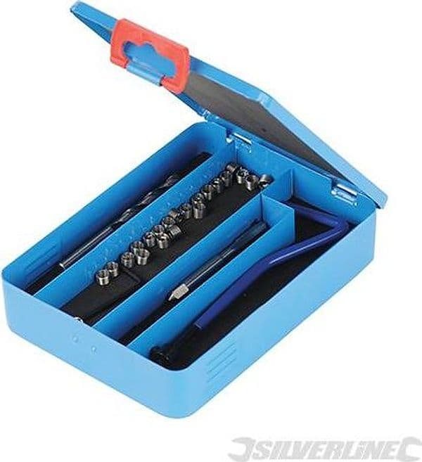 Kit di riparazione filettatura Helicoil punta guida estrattore Silverline Prezzo Silverline