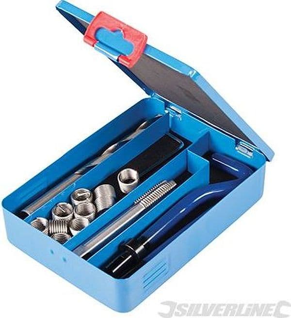 Kit di riparazione filettatura Helicoil punta guida estrattore Silverline Prezzo Silverline