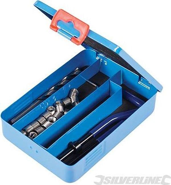 Kit di riparazione filettatura Helicoil punta guida estrattore Silverline Prezzo Silverline