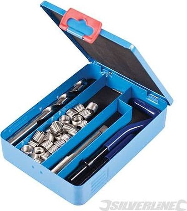 Kit di riparazione filettatura Helicoil punta guida estrattore Silverline Prezzo Silverline