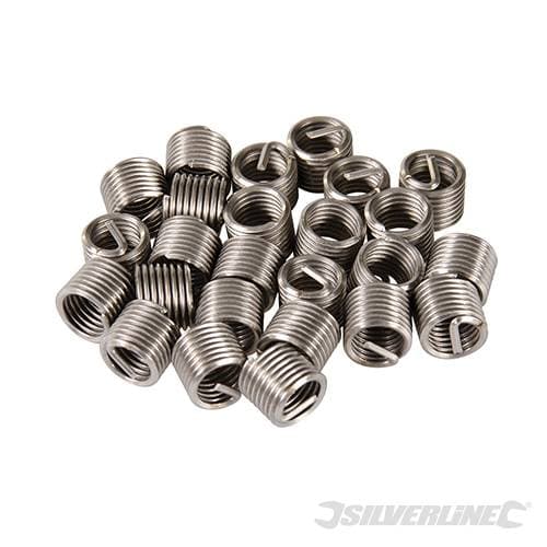 Kit filettatura inserti elicoidali per filiera 25pezzi in acciaio Silverline Silverline