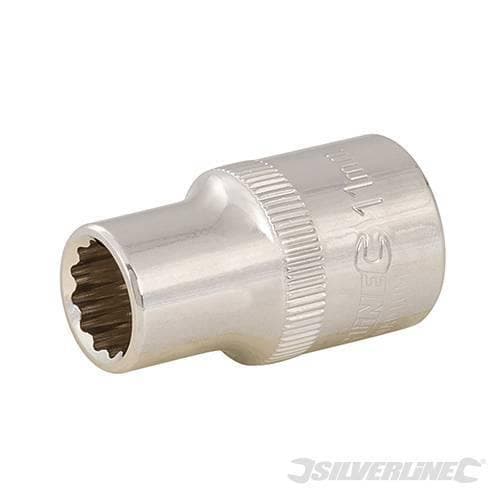 Inserto Metrico Bi-Esagonale, Chiave a Bussola 1/2" in Acciaio Silverline Silverline