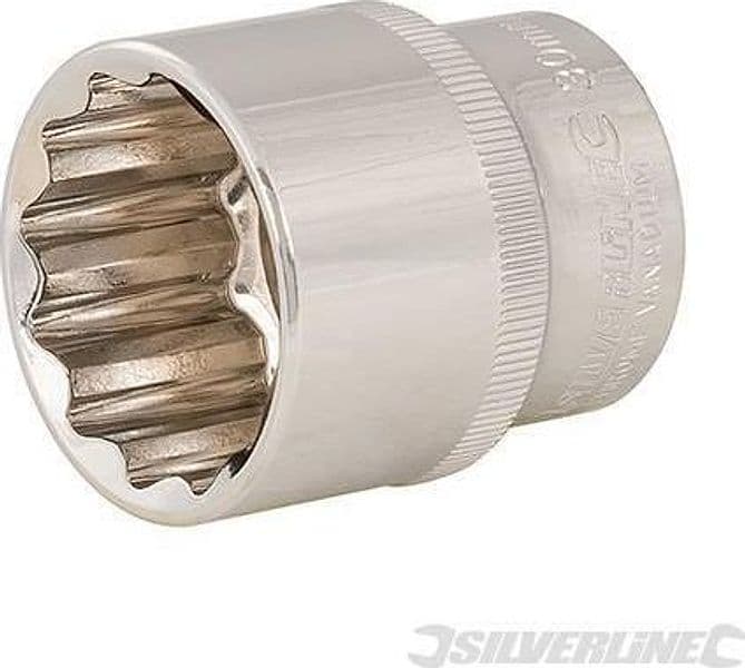Inserto Metrico Bi-Esagonale, Chiave a Bussola 1/2" in Acciaio Silverline Silverline