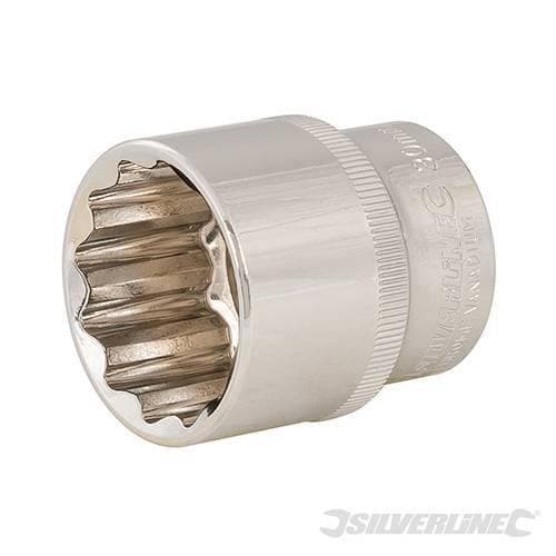 Inserto Metrico Bi-Esagonale, Chiave a Bussola 1/2" in Acciaio Silverline Silverline
