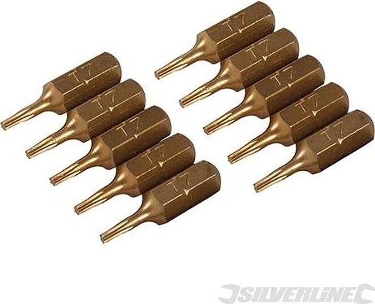 Inserti per cacciavite dorate in Acciaio S2 rivestito di titanio codolo esagonale 1/4  PH - PZ - A TAGLIO - ESAGONALE - T - 21