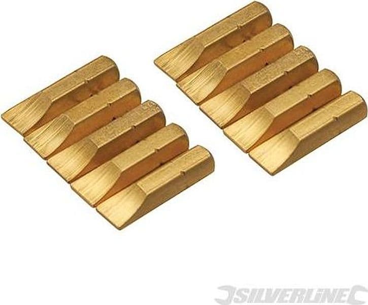 Inserti per cacciavite dorate in Acciaio S2 rivestito di titanio codolo esagonale 1/4  PH - PZ - A TAGLIO - ESAGONALE - T - 22
