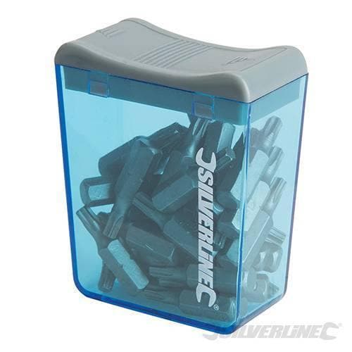 inserti a cacciavite Torx Cr-V in acciaio cromo vanadio S2 forniti in un pratico contenitore in plastica. Codolo esagonale 1/4" T20