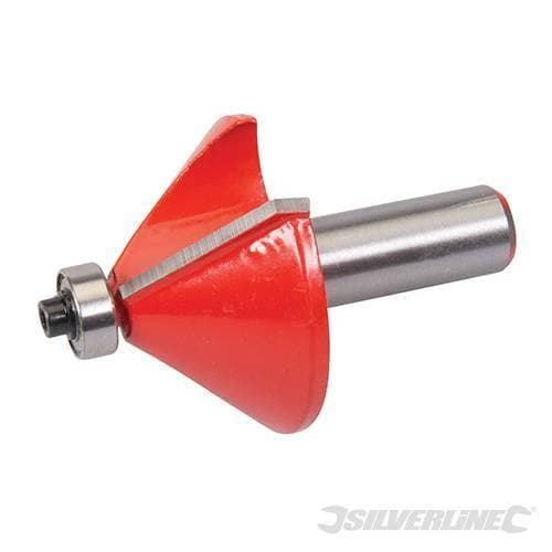 Fresa a modanatura 1/2" in acciaio temprato per smussi scritte bordature 30 x 12.7 mm x 45°