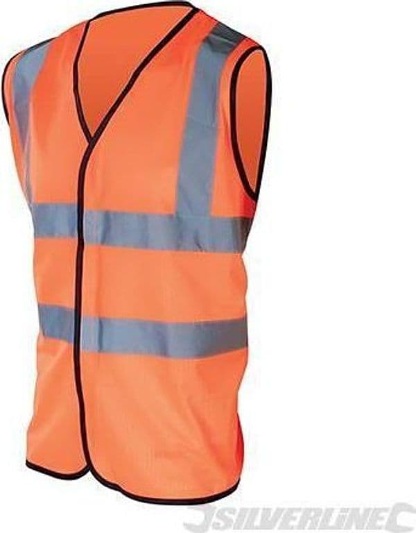 Gilet ad alta visibilità - Classe 2 in Polistirene Silverline Chiusura a Strappo Silverline