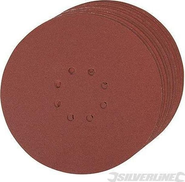 Fogli abrasivi circolari perforati a fissaggio a strappo in ossido di alluminio nuovo silverline Silverline