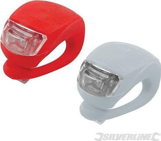 Faretti ad aggancio a LED per biciclette Silverline 2 pezzi