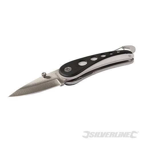 Coltello Silverline pieghevole con lama in acciaio e blocco automatico Silverline