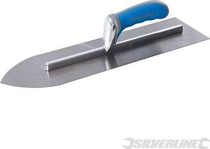 Cazzuola spatola per pavimentazione con manico in acciaio 400mm Silverline