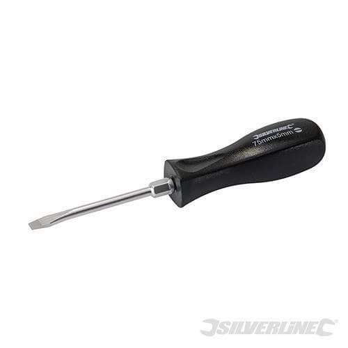 Cacciavite fisso Silverline 5 x 75 mm punta piatta in acciaio cromo