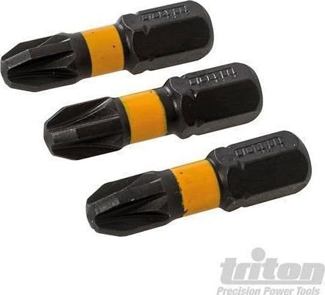 3 pz Punte inserti S2 ad impatto a taglio per cacciavite avvitatori in acciaio Triton