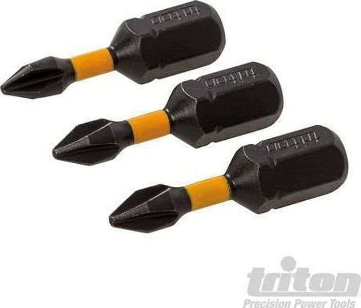 3 pz Punte inserti S2 ad impatto a taglio per cacciavite avvitatori in acciaio Triton